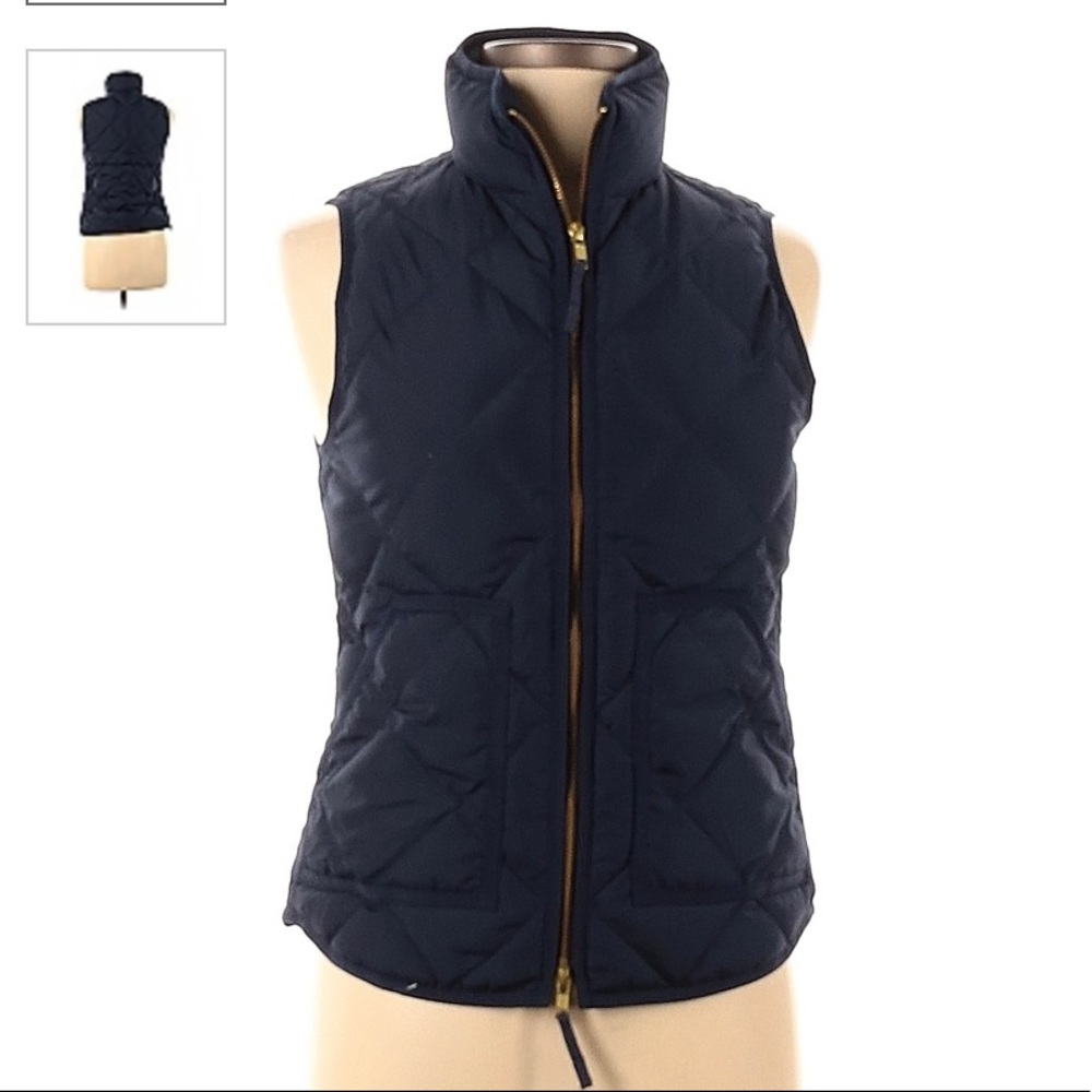 Navy J Crew Quilted Vest